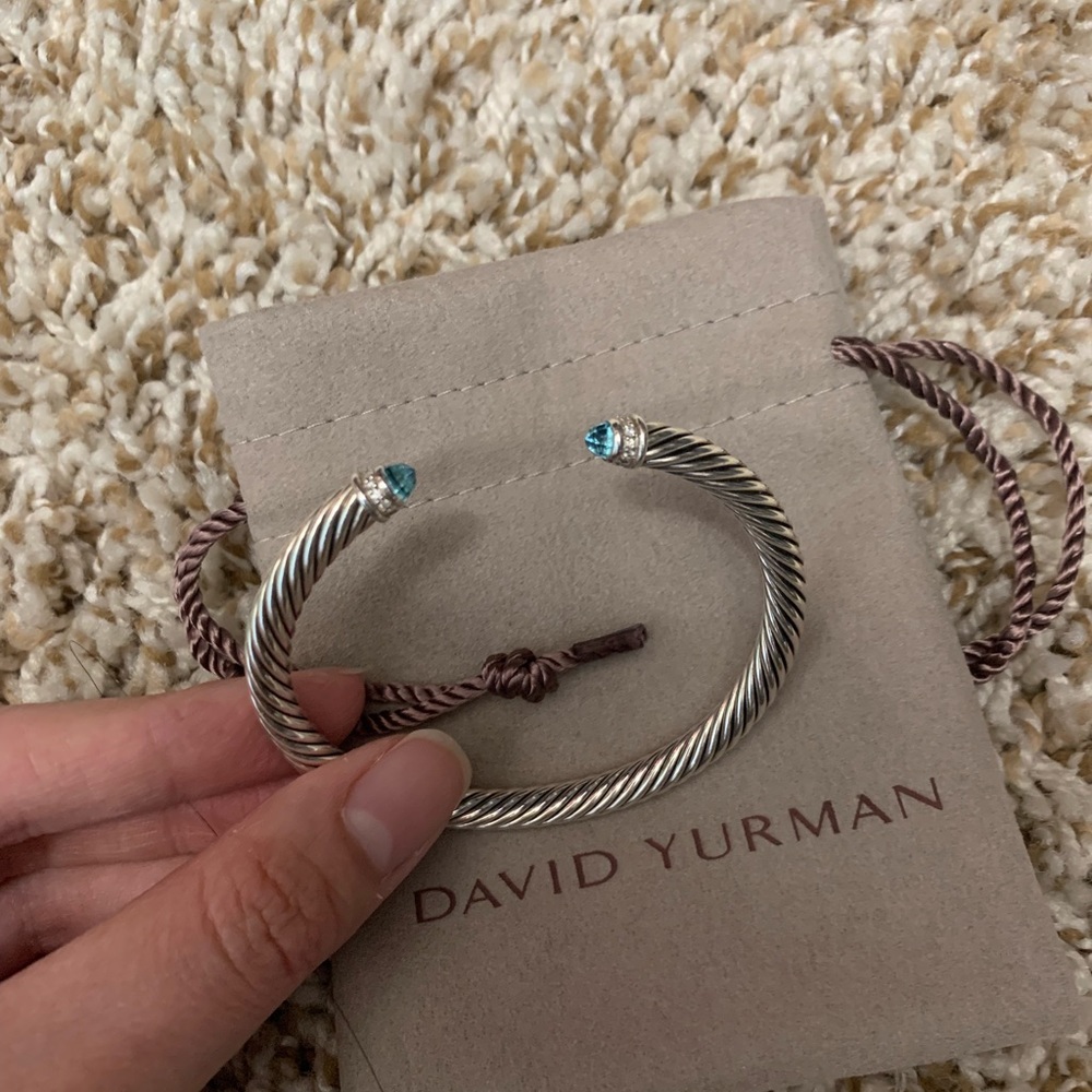 David Yurman 5 MM blue topaz cable